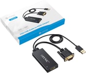 Convertisseur Vga Vers Hdmi Avec Audio - 1080Ppplaqué Or Vga Vers Hdmi Et Usb Analogique Vers Audio Numérique À Partir D`Un Téléviseur Pc Hd - Boîtier Vers Hdtv Moniteur Projecteur[VID061009]