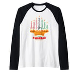 Kinara Seven Candles Principles Of Kwanzaa Happy Kwanzaa Raglan Baseball Tee