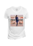 T-Shirt Homme Col V Jesus The Big Lebowksi Bowling Cinema