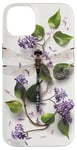 iPhone 14 Plus Dragonfly Surrounded by Lilac Flowers and Leaves Case