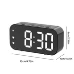 New LED Mirror Table Clock Digital Alarm Snooze Display Time Desktop Electronic