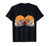 Halloween Pumpkin Breasts Women's Skeleton Hand T-Shirt