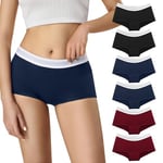 Lakpoau Boxer Femme Coton - Shorty Femme Coton Shorts Caleçons Femmes Lot de 6-Femme Boxer Sport Seamless Culotte Femme Basics Shorties Calecon Boxer pour Femme Slips B M