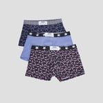 DIM - lot 3 boxers dim bleu homme