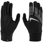 NIKE NGM3L W Rg carta Football 360 MENS LIGHTWEIGHT TECH 2.0 RUN GLOVES BLACK-LARGE, Silver, L