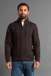 French Connection Mens Charcoal 1/2 Zip Cable Knit Jumper - Size Medium