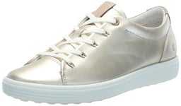 ECCO Women's Soft 7 Sneaker, Pure White Gold, 8-8.5