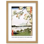 Utagawa Hiroshige Suijin Shrine And Massaki On The Sumida River Painting Artwork Framed Wall Art Print A4