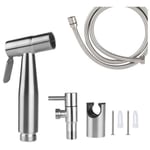 Ensemble douchette WC - VENTCY - flexible 1,5 m et support - Argent - Inox lissé - Economie d'eau