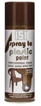 151 Spray To Plastic Paint Brown Gloss Smooth Finish 400ML Garden Furniture