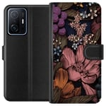 Xiaomi 11T Sort Lommebokdeksel Tecknade blommor