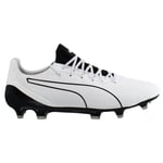 Puma King Platinum Lacer Touch FG/AG White Mens Football Boots Leather (archived) - Size UK 6.5