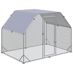 Chicken Run with Roof, Walk-In Chicken Coop for Chickens, Hen House