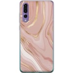 Huawei P20 Pro Gjennomsiktig Telefondeksel Ljusrosa marmor