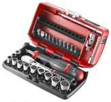 Facom Coffret douilles 1/4"" 12 pans en pouces et embouts - 28 pièces - RL.NANO-U112