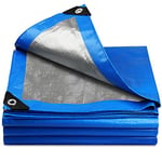 Onarway Tarpaulin 2m x 3m Thicken Tarpaulin Waterproof Heavy Duty 110GSM with Reinforced Grommets, Tarp Sheet Cover for Multipurpose Outdoor Use, Blue