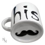 White His Mug with Raised Black Moustache On Base Novelty Dad Husband Boyfriend