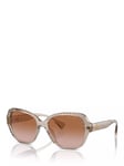 Ralph Lauren RA5316U Women's Square Sunglasses, Transparent Beige