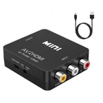 1080P Mini AV till HDMI-omvandlare: RCA Composite CVBS Video Audio Adapter för TV/PC/PS3/Xbox/VHS/Blue-Ray DVD-spelare