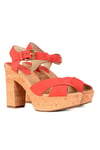 Natalia Suede Platform Coral Strap Sandal Red Women 41 (uk 8)