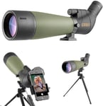 20-60X80 Longue Vue Étanche Avec Trépied,Sac De Transport Et Adaptateur Pour Smartphone-Télescope Incliné Bak4-Pour L'Observation Des Oiseaux,Le Tir Et La Chasse