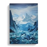 Glacier Hard Edge Painting Art Canvas Print for Living Room Bedroom Home Office Décor, Wall Art Picture Ready to Hang, 30x20 Inch (76x50 cm)