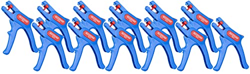 WEICON Automatic Wire Stripping Tool No. 5 | 12-Pack | Wire Stripper Adjustable 0.2-6.0 mm² (24-10 AWG) | Wire Stripping Pliers with Side Cutter up to 2.0 mm | Stripping of Round Cables |TÜV |, Blue