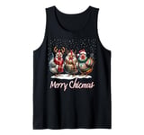 Christmas Chicken Shirt Lover Xmas Santa Hat Funny Farm Gift Tank Top