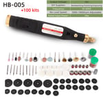 Outil rotatif à vitesse Variable,outils électriques,Mini perceuse,position pour Dremel,mini rectifieuse,500018000 tr/min - Type HB-005 100Kits