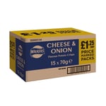 Box 15 Packs Walkers Cheese And Onion Crisps £1.25  RRP 70g Free Postage