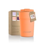 LARS NYSØM Thermo Coffee Mug-to-go 13oz | Travel Mug 0.38 Liter with Insulation | Leak Proof Stainless Steel Thermal Mug for Coffee and Tea on The Go | Tea Mug (Pumpkin Orange, 380ml)