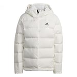 adidas Women's Helionic Hooded Down Jacket, White, XXS