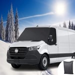 Eysbiy Housse de Pare-Brise Avant Voiture pour Mercedes Sprinter 2019-2024, 600D Oxford Antigel Imperméable Résistant à la Neige Gel Vent Anti-UV Couverture Enveloppe de Pare-Brise Avant