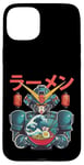 Coque pour iPhone 15 Plus Ramen japonais Mecha Robot géant La grande vague Anime