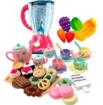 Kids Pretend Play Juicer Mixer simulation & 45pcs tea set Kitchen Toy Set Kids