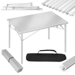 WOLTU Table Pliante Table de Camping en Aluminium, Table de Pique-Nique Portable Table d'appoint pour Jardin avec Forte capacité de Charge de 60kg, 104 x 69 x 70 cm Argent CPT8134sb