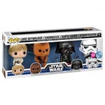 Star Wars Luke Skylwaker Chewbacca Darth Vader Stormtrooper Flockes Pop 4-Pack