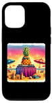 Coque pour iPhone 15 Pro Ananas Djs At Seaside Celebration. Dj Turntables colorées
