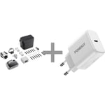 DJI Mini 4 Pro -nelikopteri Fly More Combo DJI RC 2 -ohjaimella + PD 65W -verkkovirtalaturi, valkoinen