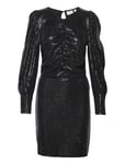 Vibeaski L/S O-Neck Ruffle Dress/Dc Kort Klänning Black Vila