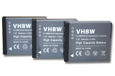 vhbw 3 x batterie Set 600mAh (7.2V) avec Infochip pour caméra Panasonic Lumix DMC-LX15 comme DMW-BLH7, DMW-BLH7E, DMW-BLH7PP.