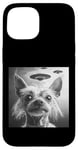 Coque pour iPhone 15 Chien chinois à crête OVNI Alien Selfie