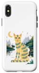 Coque pour iPhone X/XS Chat mignon Art Midnight Illustration Simple Art