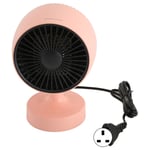 Radiateur soufflant portable &agrave; usage froid et chaud Mini radiateur &agrave; angle r&eacute;glable pour bureau &agrave; domicile 100-240 V Prise UK rose