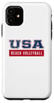 Coque pour iPhone 11 Ballon de beach volley 2024 drapeau américain patriotique américain USA