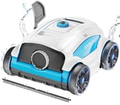 WYBOT Robot Piscine sans Fil, 130 Minutes Robot Piscine Hors Sol aspirateur Piscine, avec 2 Moteurs, Grande Brosse et Ouvertures d'aspiration, buse réglable pour différentes piscines jusqu'à 100 ㎡