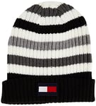 Tommy Hilfiger Men's Men's Striped Ribbed Beanie Mtze, grey mixed, One Size UK