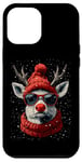 iPhone 12 Pro Max Cool Reindeer Christmas with Hat and Sunglasses 02 Case