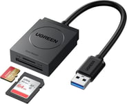 SD-kortinlukija USB 3.0 Dual Slot Flash-muistikortinlukija Macille Windows Linux Chrome Lue 2 korttia samanaikaisesti