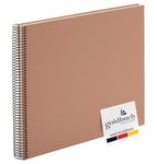 goldbuch Bella Vista 25 319 Spiral Album Hazelnut Photo Book 35 x 30 x 2.8 cm Photo Album 40 White Pages Picture Album Cover Linen Spiral Book Landscape Format Photo Book Hazelnut Brown